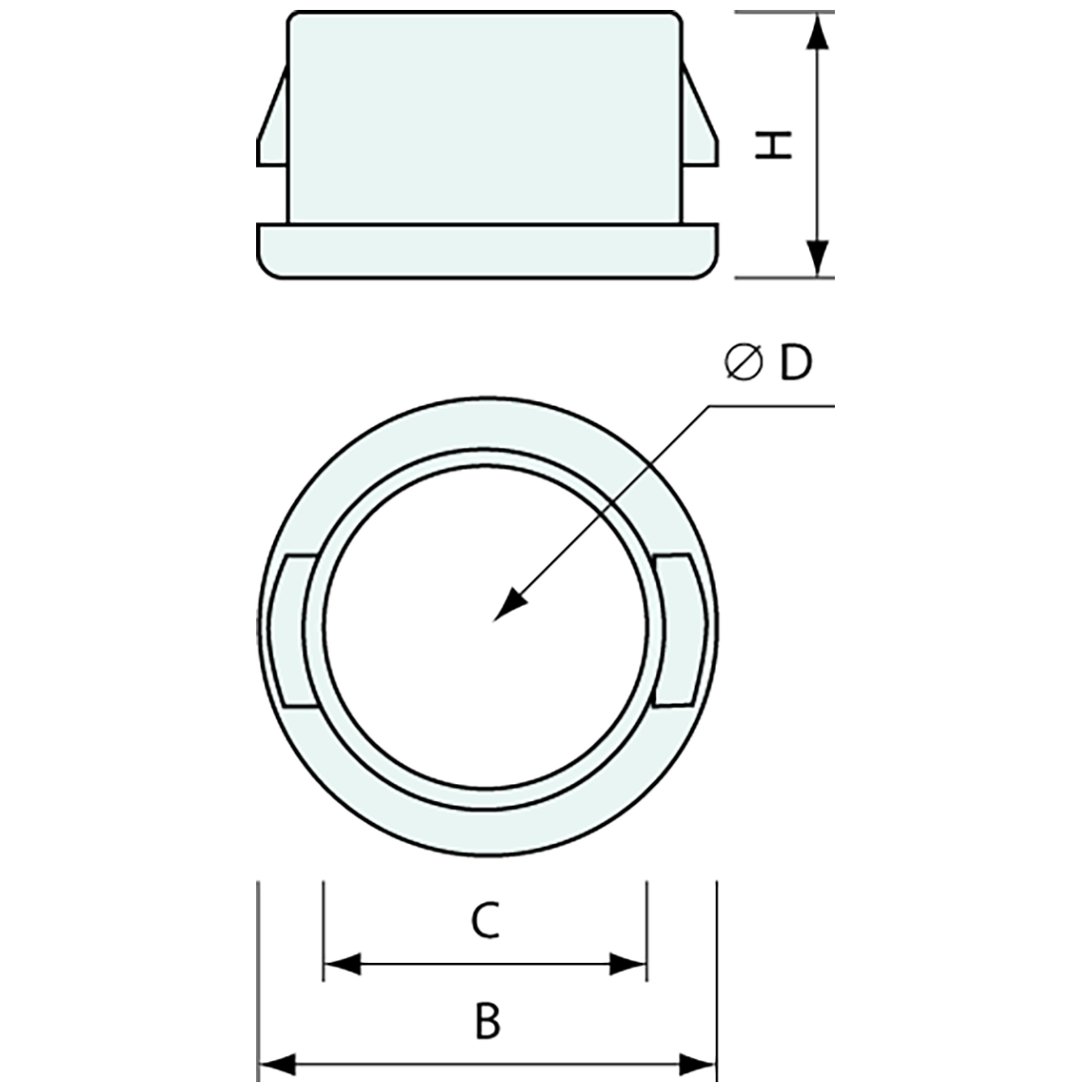 Snap Bushing Black Nylon 12.8mm